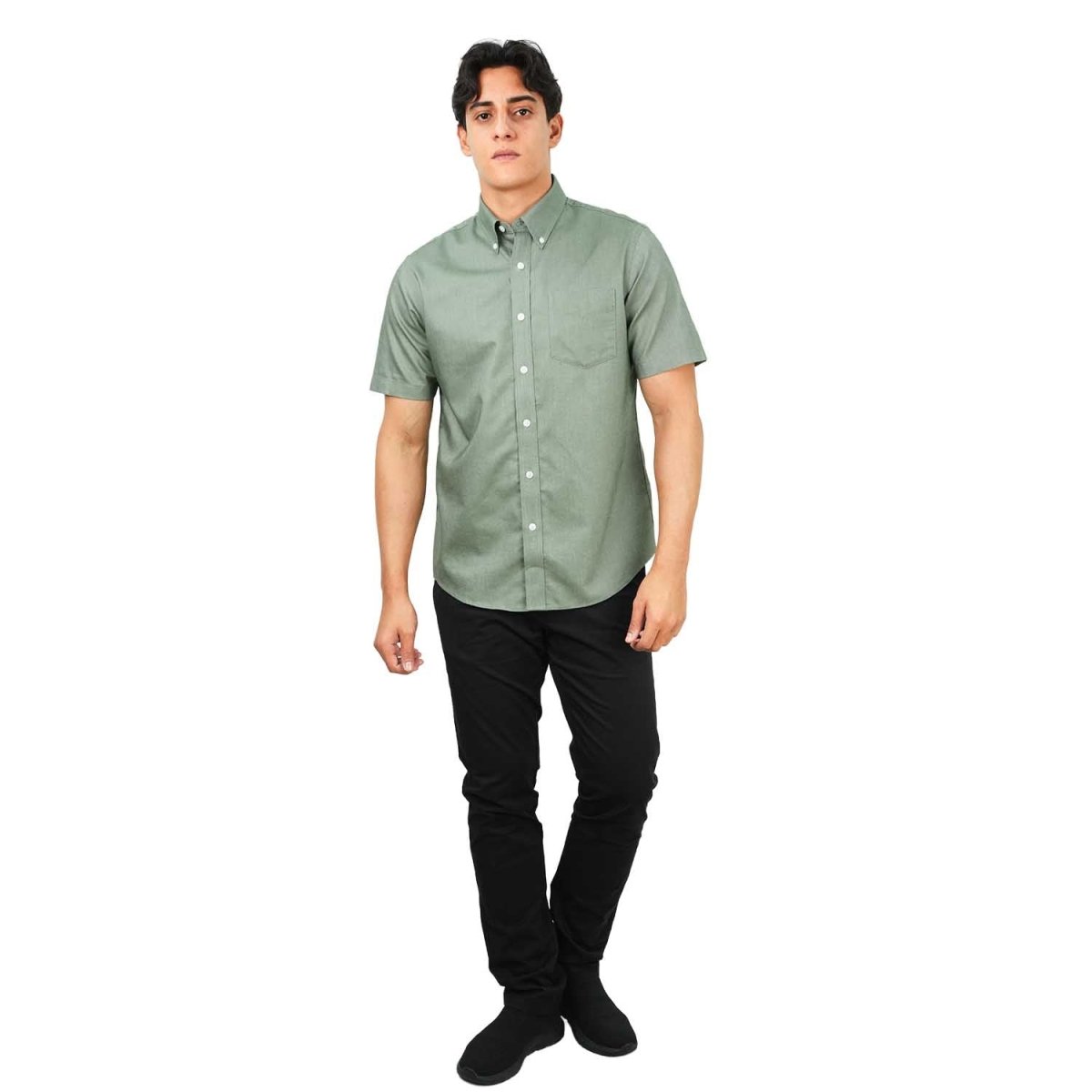 Giordano Men's Wrinkle Free Cotton Oxford Short Sleeve Shirt - Premium Shirts