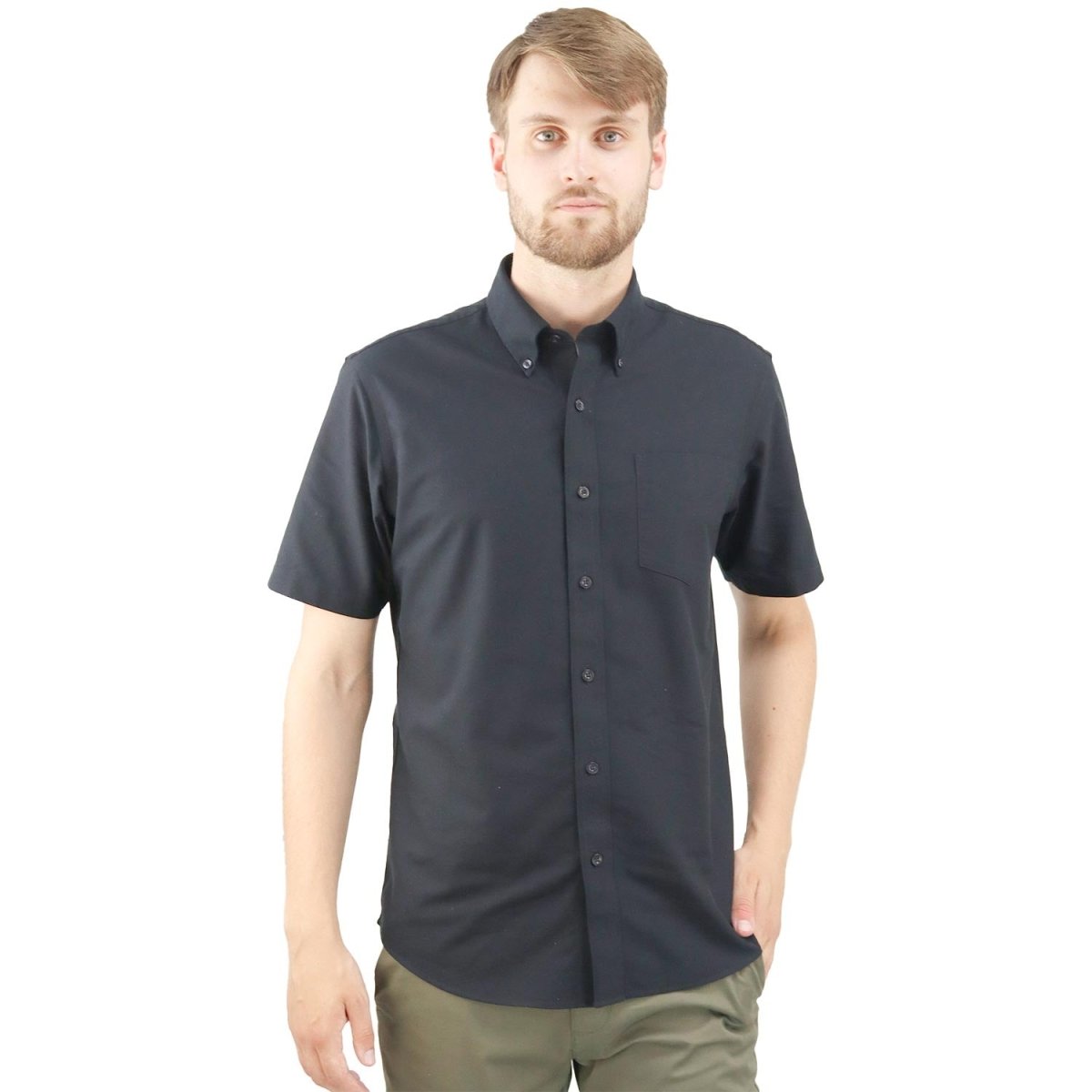 Men's Wrinkle Free Cotton Oxford Short Sleeve Shirt XS - Shop Giordano