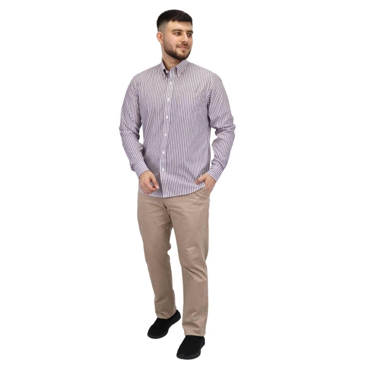 Men's Wrinkle Free Cotton Shirt: Comfort & Style S - Shop Giordano