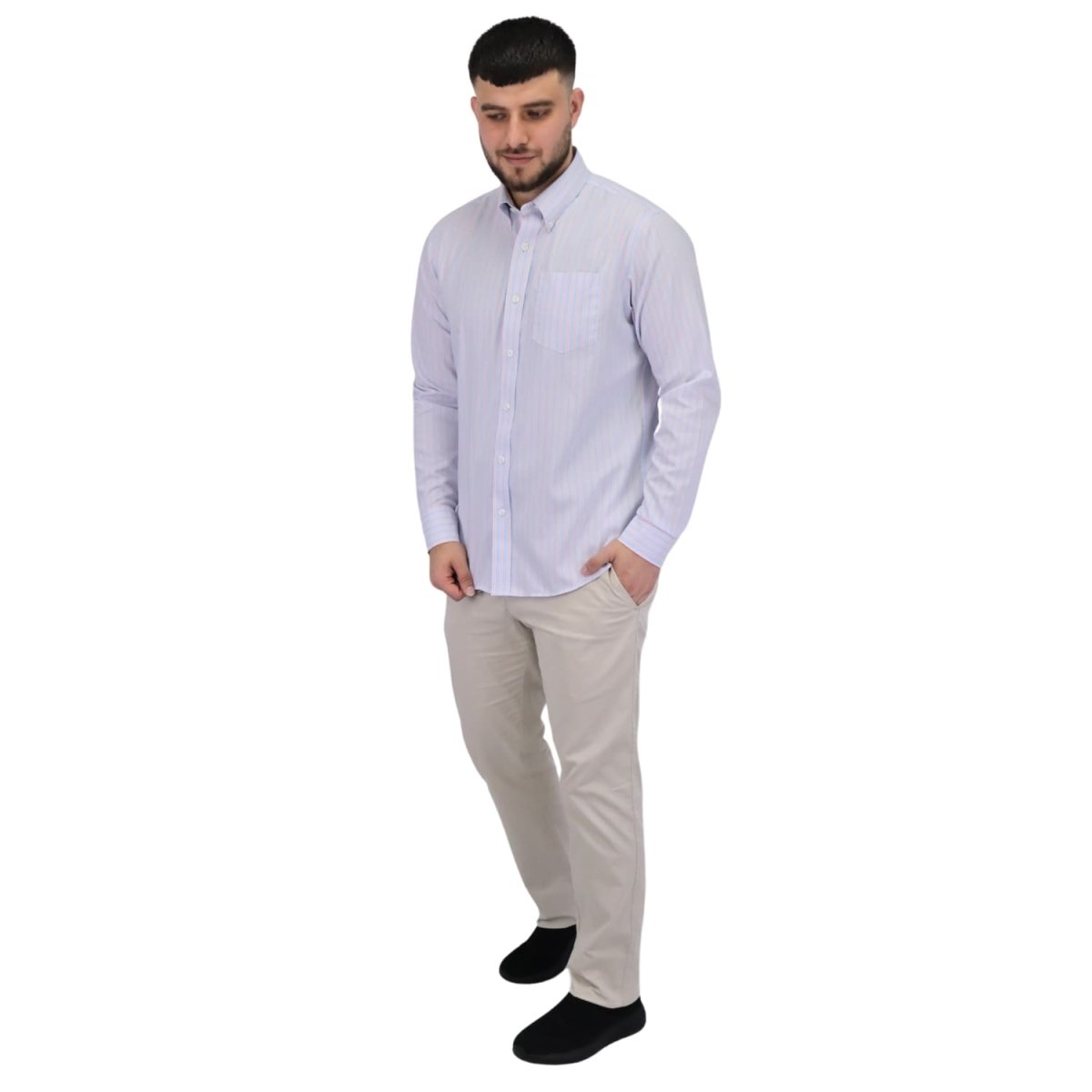 Men's Wrinkle Free Cotton Shirt: Comfort & Style S - Shop Giordano