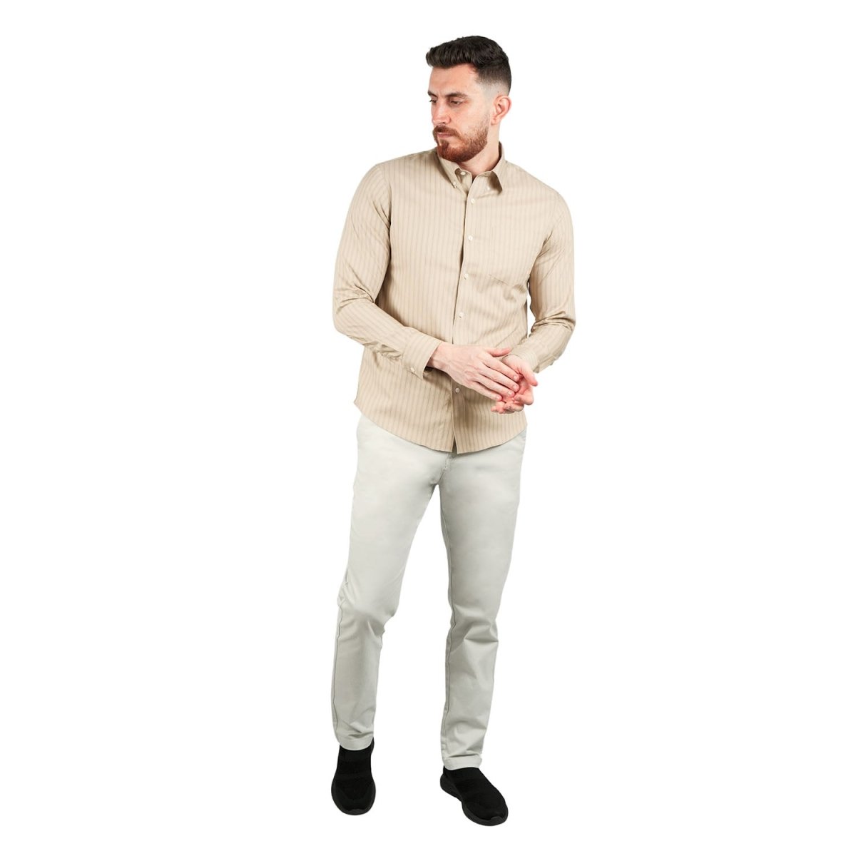 Men's Wrinkle Free Cotton Shirt: Comfort & Style S - Shop Giordano