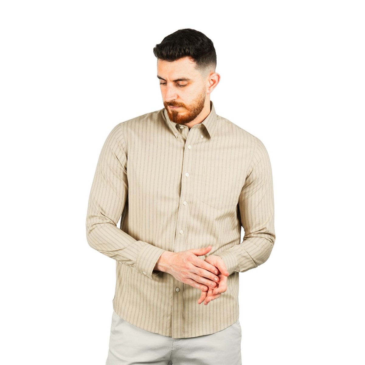 Men's Wrinkle Free Cotton Shirt: Comfort & Style S - Shop Giordano