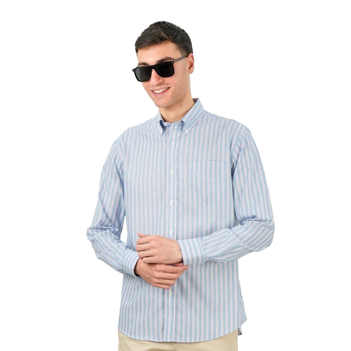Men's Wrinkle - Free Long Sleeve Cotton Oxford Shirt - Giordano