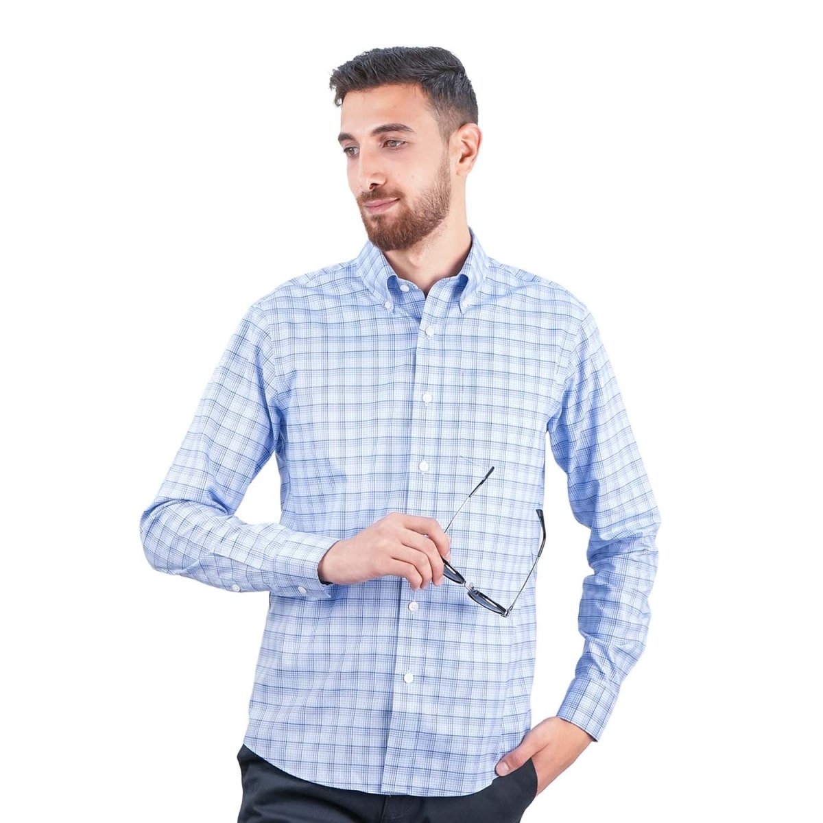 Men's Wrinkle - Free Long Sleeve Cotton Oxford Shirt - Giordano