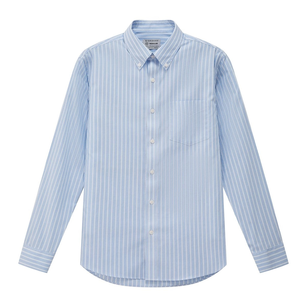 Men's Wrinkle - Free Long Sleeve Cotton Oxford Shirt S - Shop Giordano