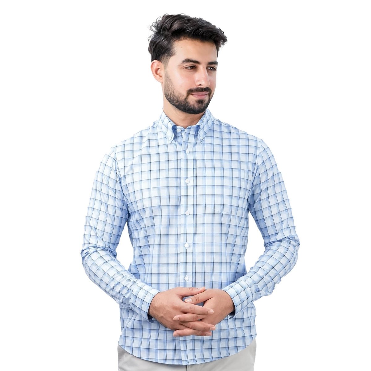 Men's Wrinkle - Free Long Sleeve Cotton Oxford Shirt - Giordano