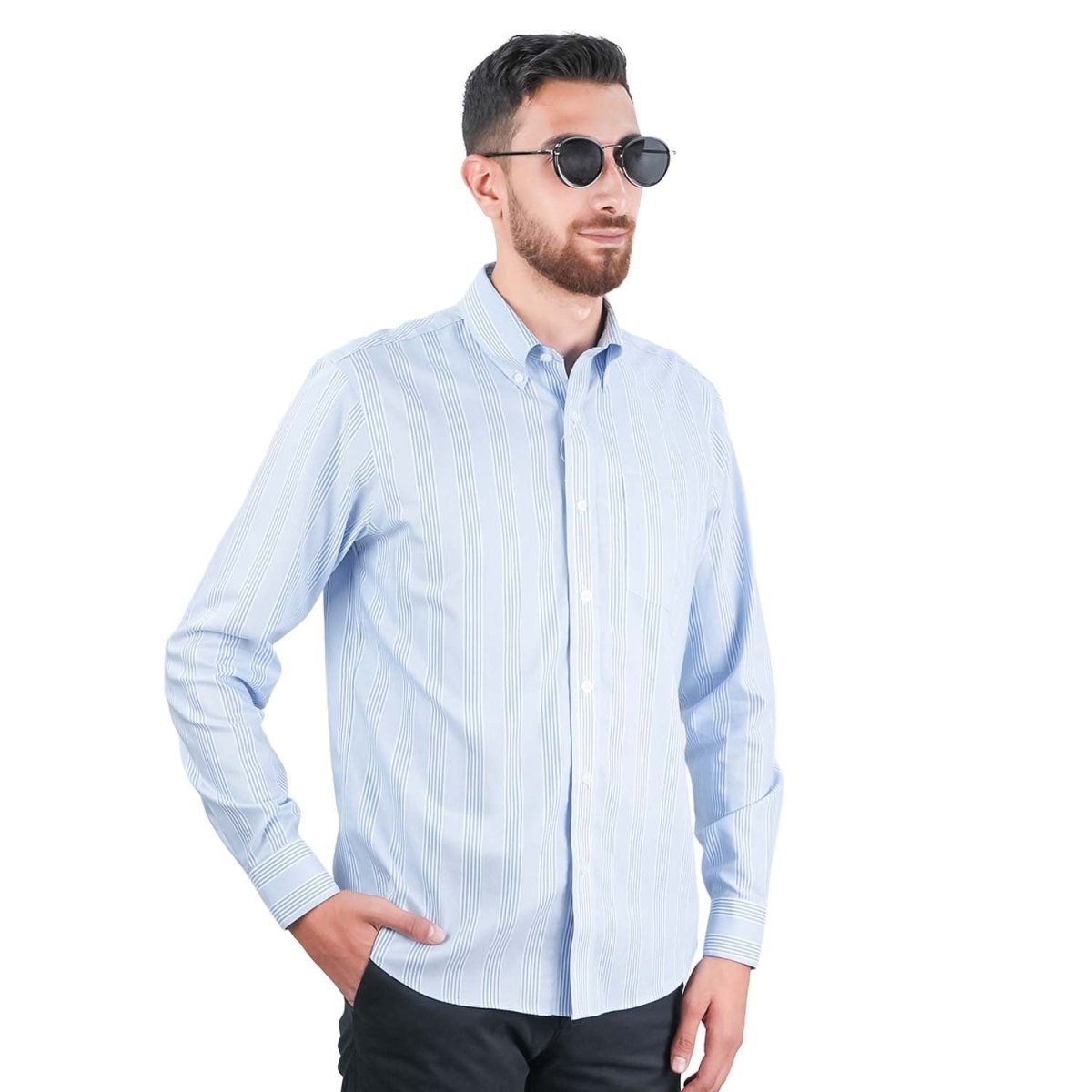 Men's Wrinkle - Free Long Sleeve Cotton Oxford Shirt - Giordano
