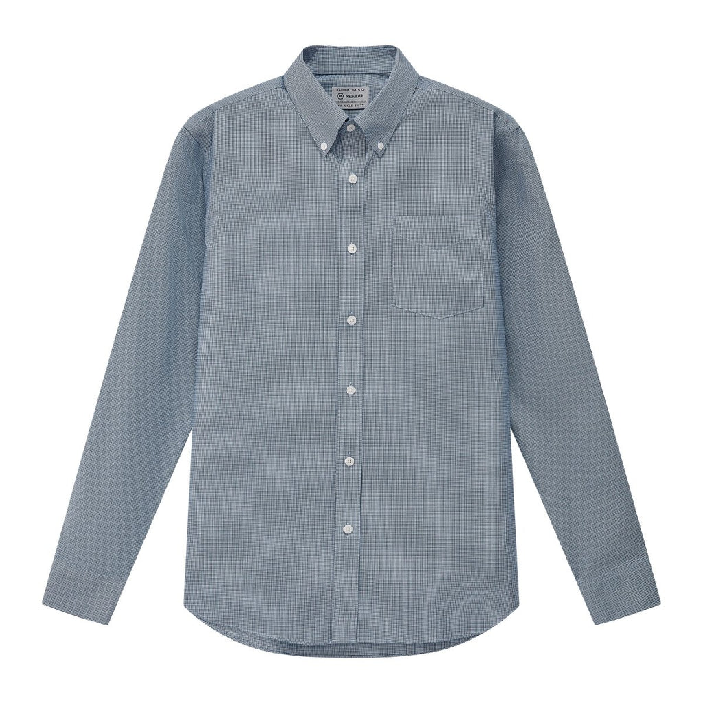 Men's Wrinkle - Free Long Sleeve Cotton Oxford Shirt S - Shop Giordano