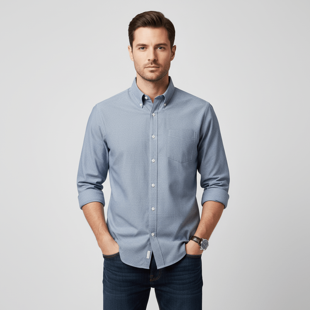 Men's Wrinkle - Free Long Sleeve Cotton Oxford Shirt S - Shop Giordano