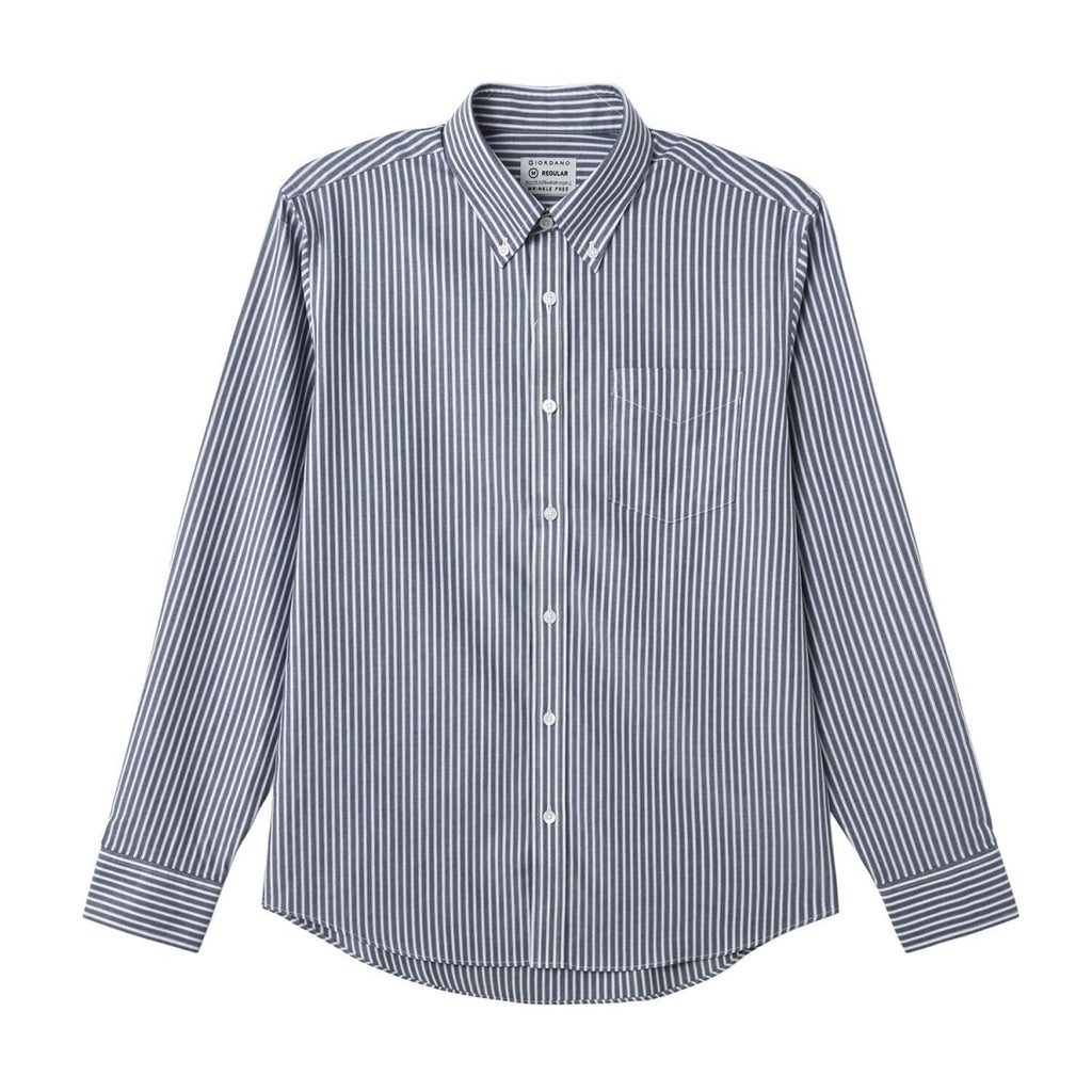 Men's Wrinkle - Free Long Sleeve Cotton Oxford Shirt S - Shop Giordano