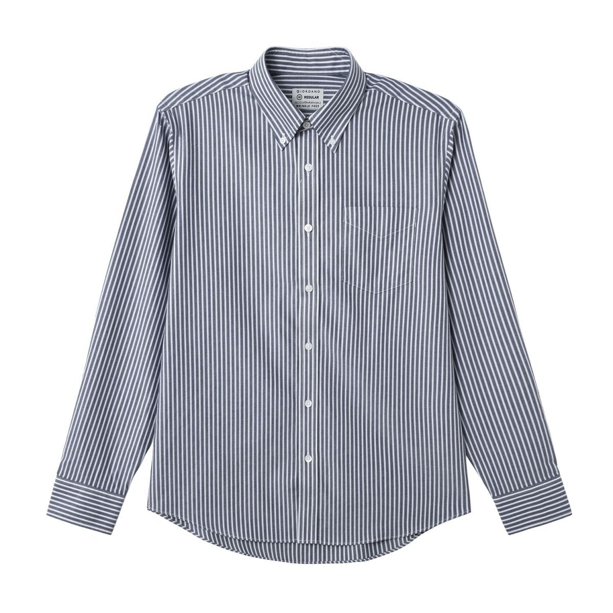 Men's Wrinkle - Free Long Sleeve Cotton Oxford Shirt S - Shop Giordano