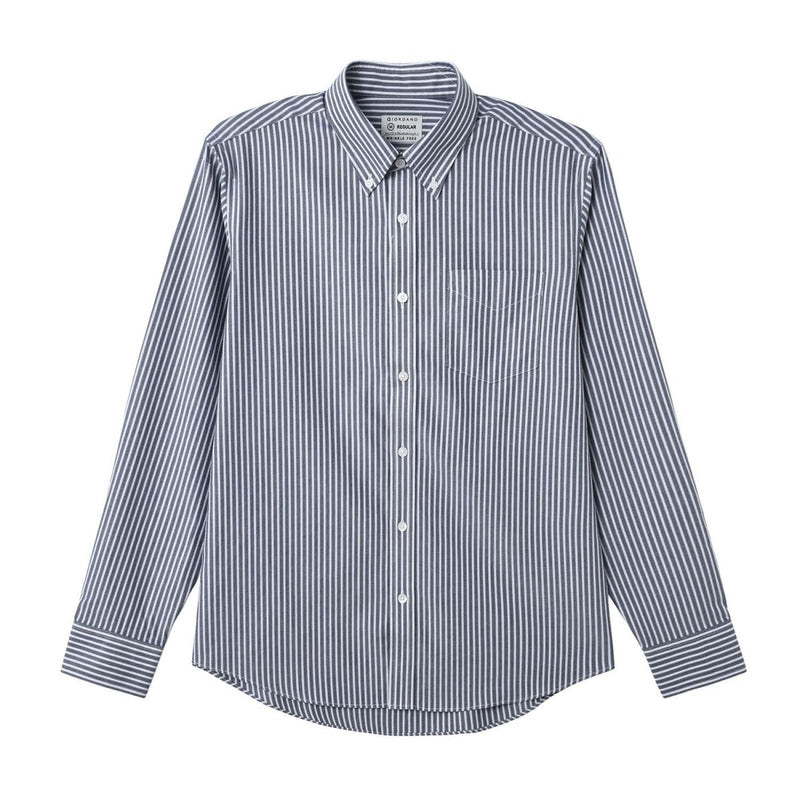 Giordano Men's Wrinkle - Free Long Sleeve Cotton Oxford Shirt - first_variant_option_2 Premium Shirts for Giordano