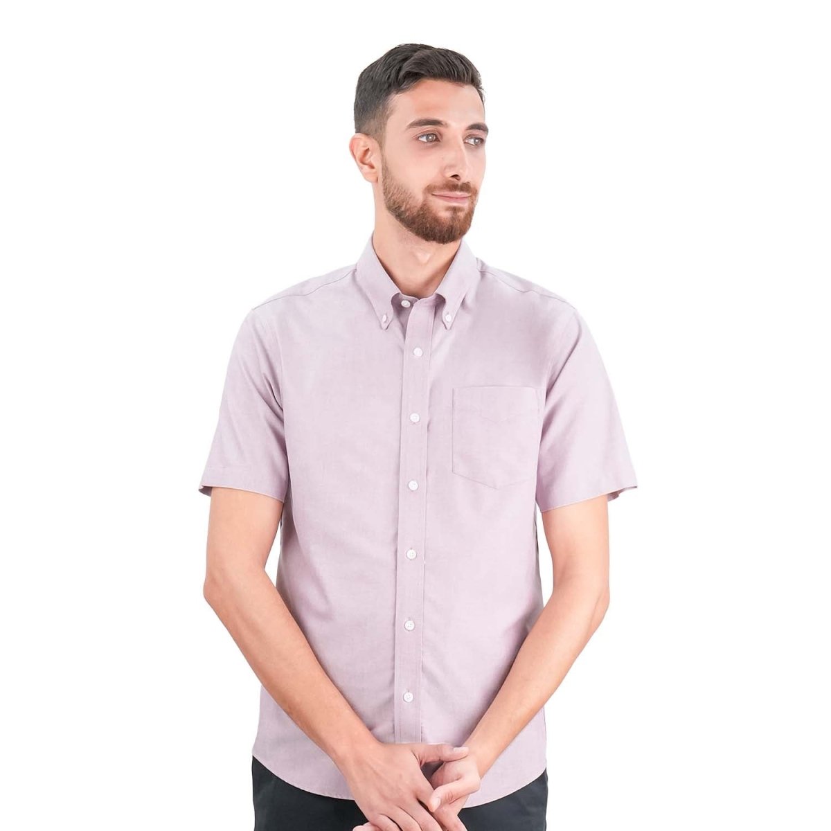 Men's Wrinkle - Free Short Sleeve Cotton Oxford Shirt - Giordano