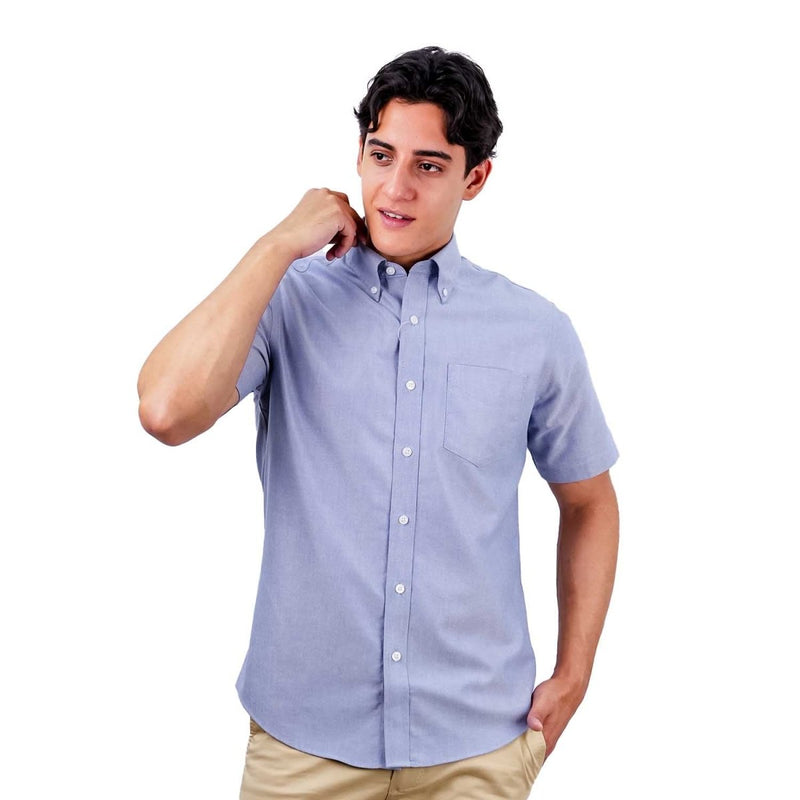 Men's Wrinkle - Free Short Sleeve Cotton Oxford Shirt S - Shop Giordano