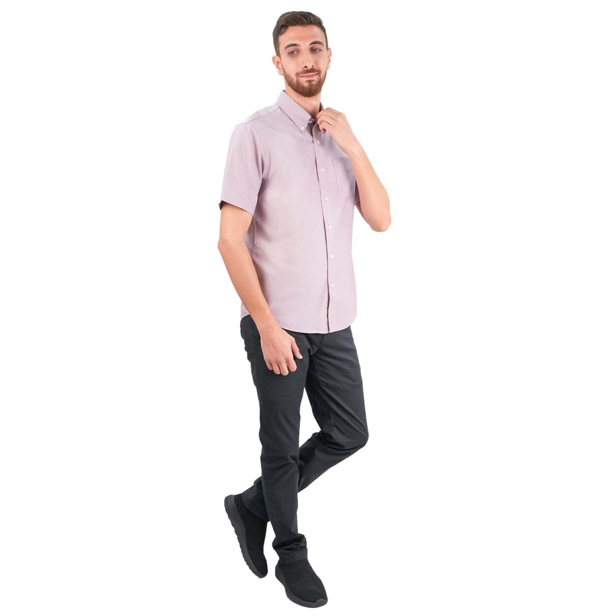 Men's Wrinkle - Free Short Sleeve Cotton Oxford Shirt - Giordano