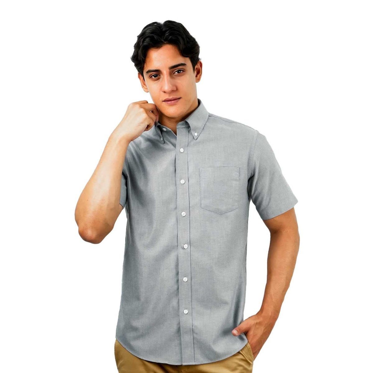Men's Wrinkle - Free Short Sleeve Cotton Oxford Shirt - Giordano