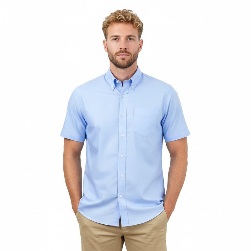 Men's Wrinkle - Free Short Sleeve Cotton Oxford Shirt S - Shop Giordano