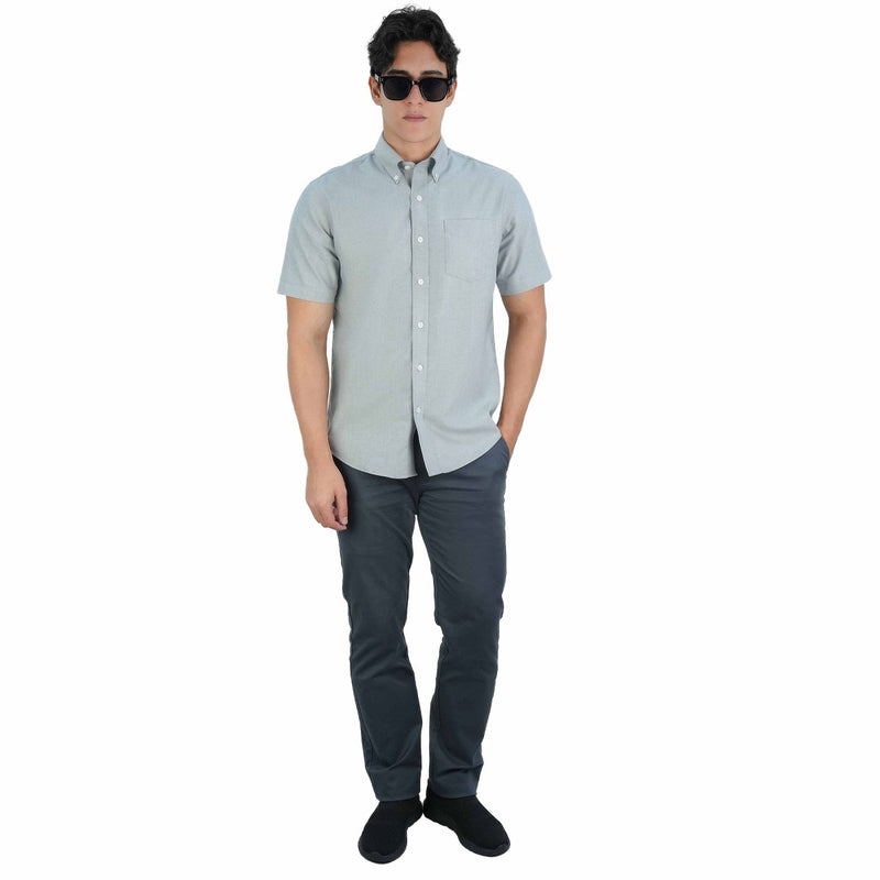 Men's Wrinkle - Free Short Sleeve Cotton Oxford Shirt S - Shop Giordano