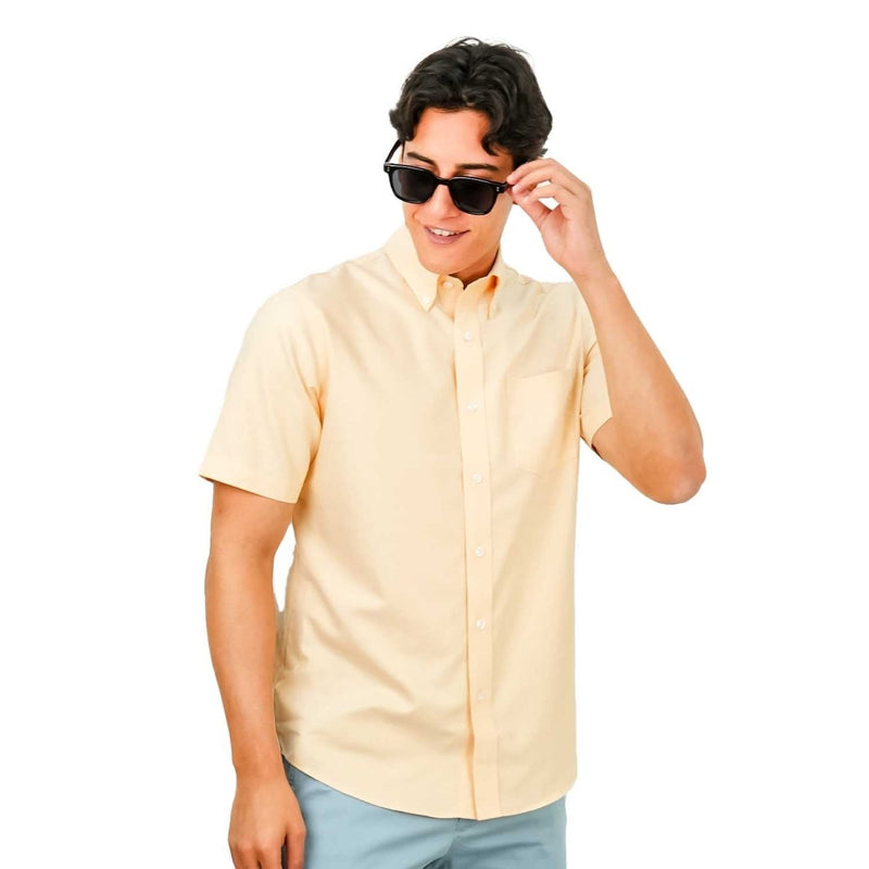 Men's Wrinkle - Free Short Sleeve Cotton Oxford Shirt S - Shop Giordano