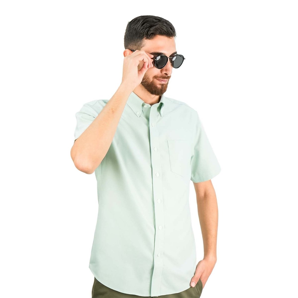 Men's Wrinkle - Free Short Sleeve Cotton Oxford Shirt - Giordano