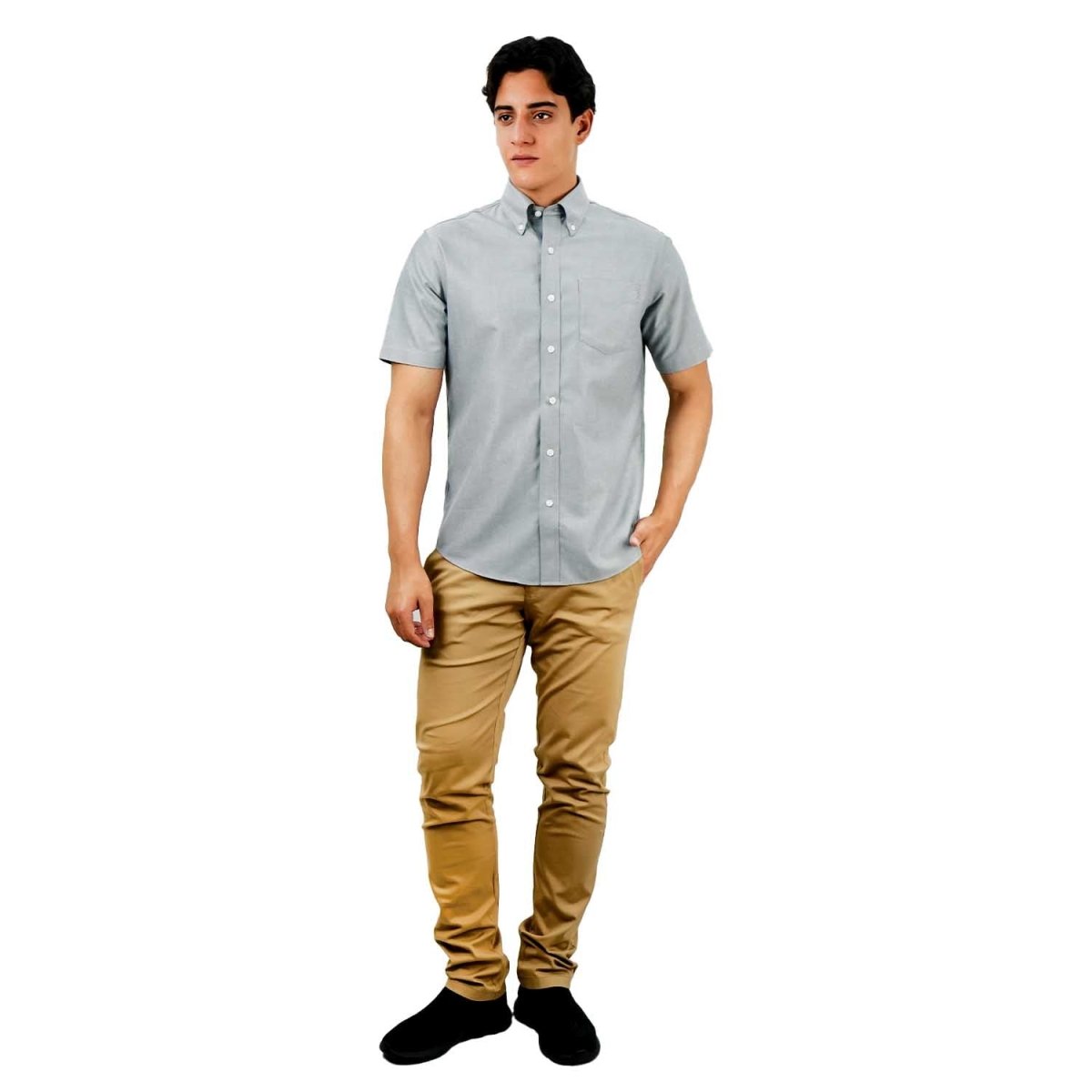 Men's Wrinkle - Free Short Sleeve Cotton Oxford Shirt - Giordano