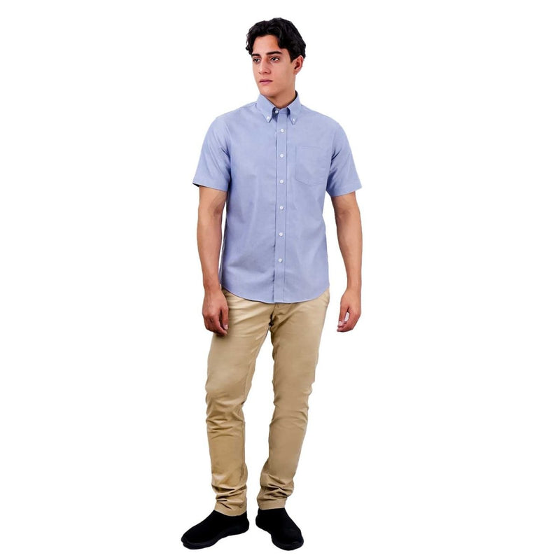 Men's Wrinkle - Free Short Sleeve Cotton Oxford Shirt S - Shop Giordano