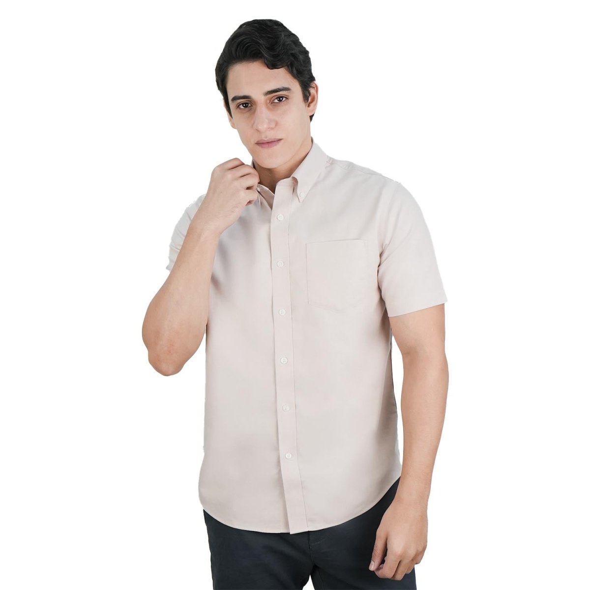 Men's Wrinkle - Free Short Sleeve Cotton Oxford Shirt S - Shop Giordano