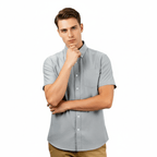 Men's Wrinkle - Free Short Sleeve Cotton Oxford Shirt S - Shop Giordano
