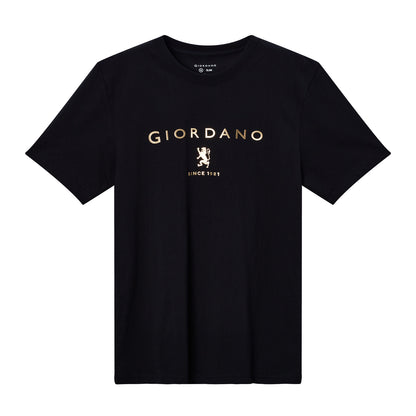 Giordano Men's Short Sleeve Print Tee-Black