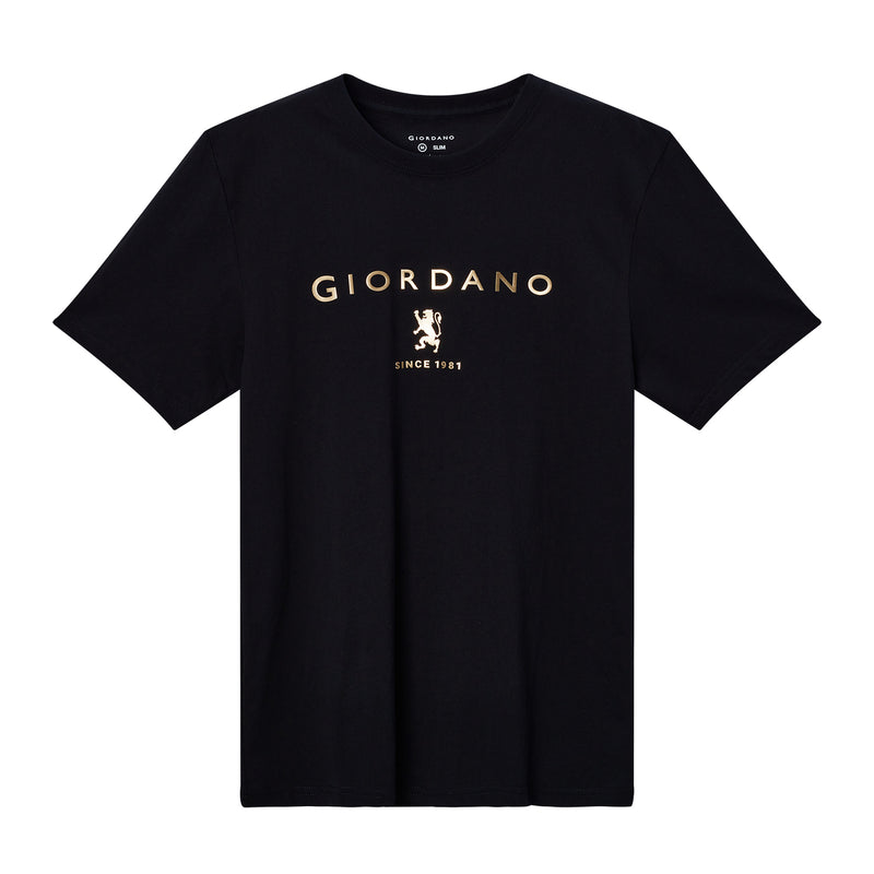Giordano Men's Short Sleeve Print Tee-Black