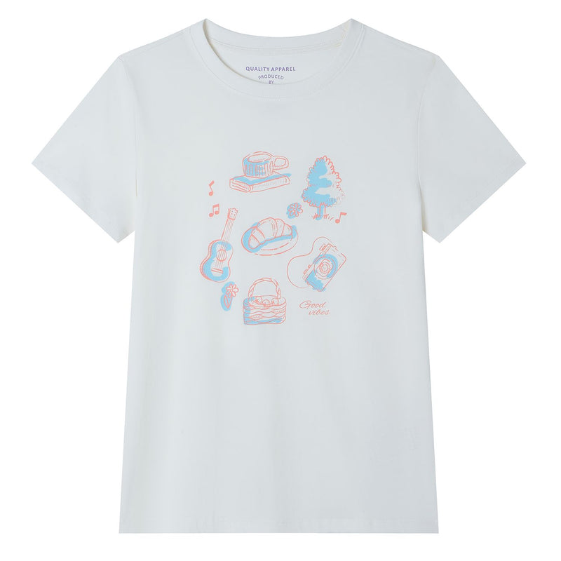 Women’s Cotton Crew Neck Printed Comfort Tee