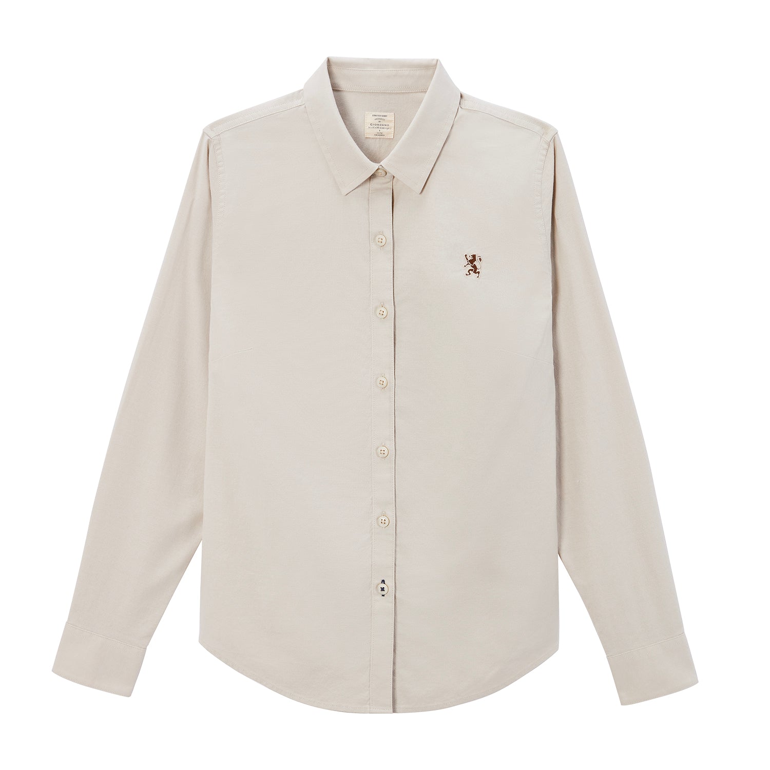 Women Oxford Shirt With Small Lion Embroidery