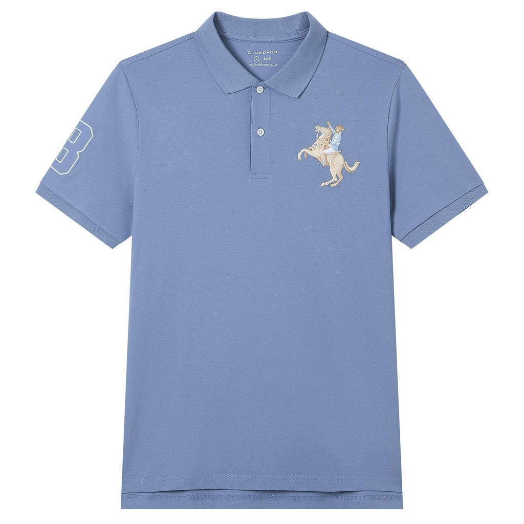 Men’s Slim Fit Napoleon Embroidery Lycra Pique Polo