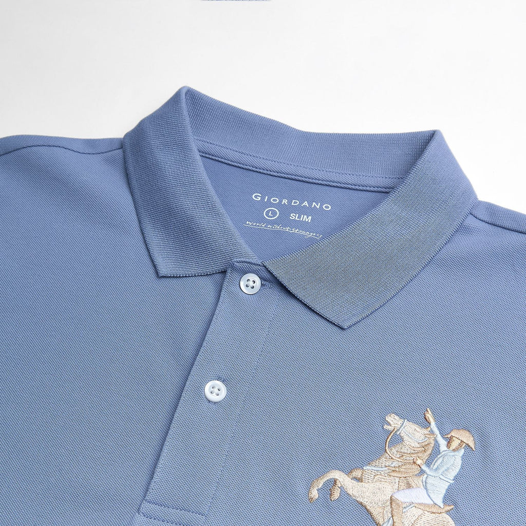 Men’s Slim Fit Napoleon Embroidery Lycra Pique Polo