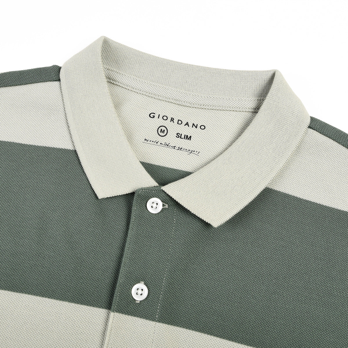 Men's Cotton Blend Stripe Short Sleeve Polo