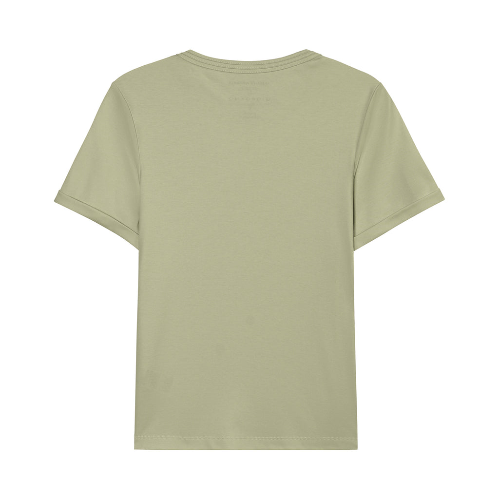 Women's Cotton Interlock Crew Neck Short Sleeve Comfort Tee