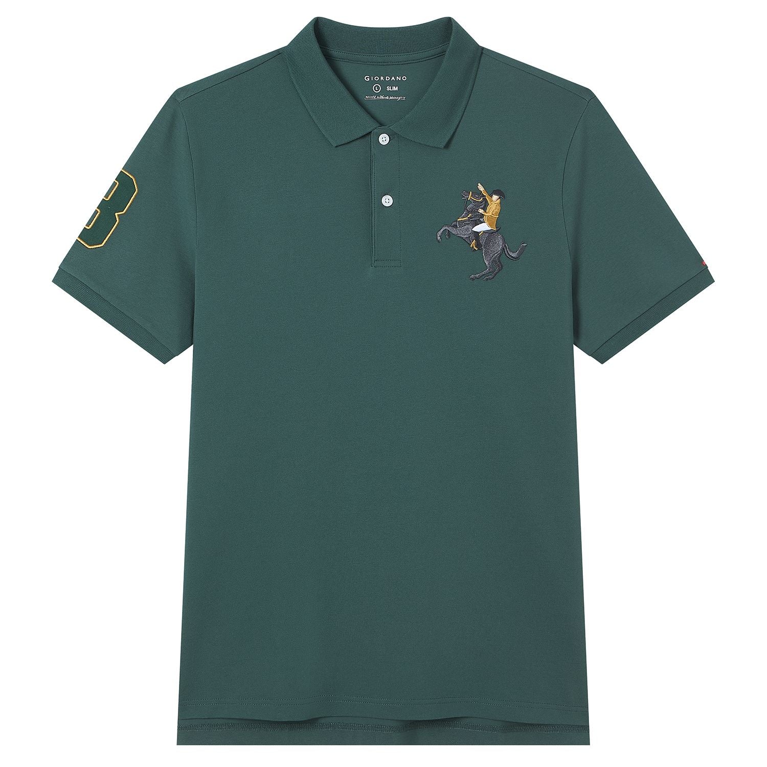 Men’s Slim Fit Napoleon Embroidery Lycra Pique Polo