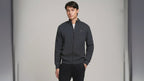 Men's Full-Zip Mock Neck Textured Knit Cardigan