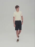 Men's Slim Twill Bermuda Shorts With Stretch Waist