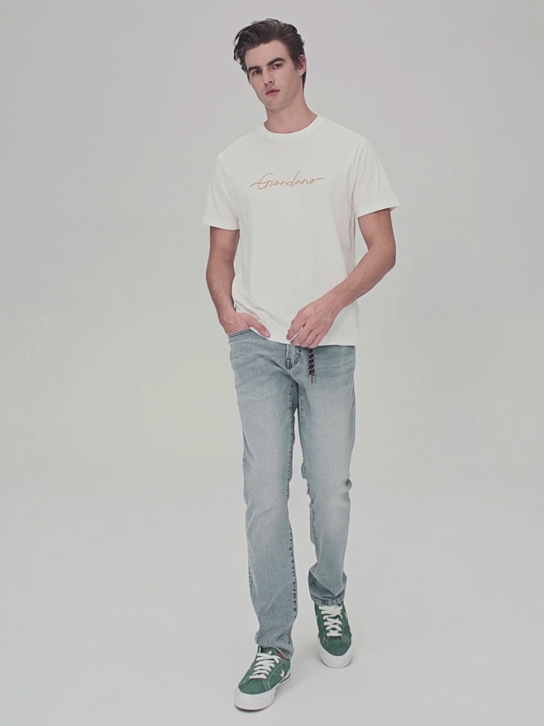 Men's Slim Fit Cotton Signature Print Tee
