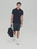 Men's Cotton Slim Performance Polo With Small Lion Embroidery