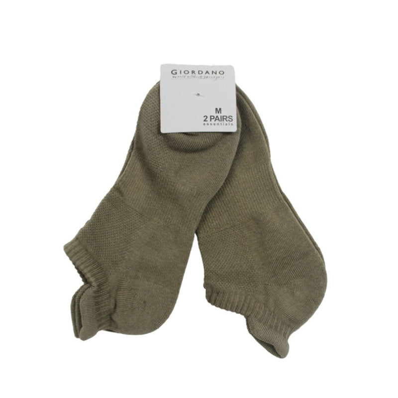 Unisex 2 - Pack Ankle Socks: Essential Cotton Blend Comfort L - Shop Giordano