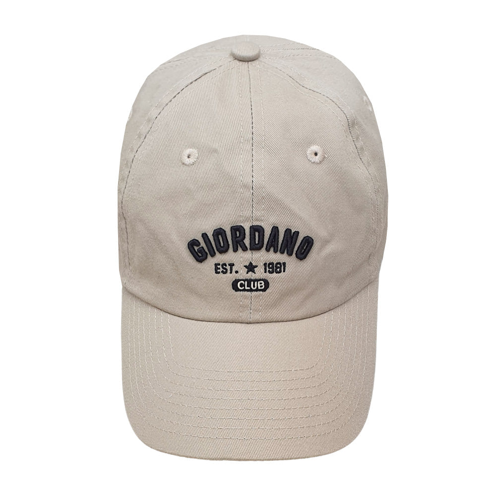 Unisex Cotton Cap With 3D Embroidered Logo Free Size - Shop Giordano