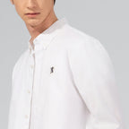 Giordano White Oxford Shirt with Lion Embroidery S - Shop Giordano