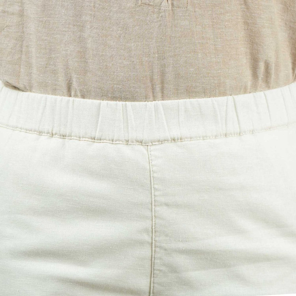 Giordano Women Linen-Cotton Tapered Pants - Elastic Waist, Mid-Rise Comfort - Premium Pants