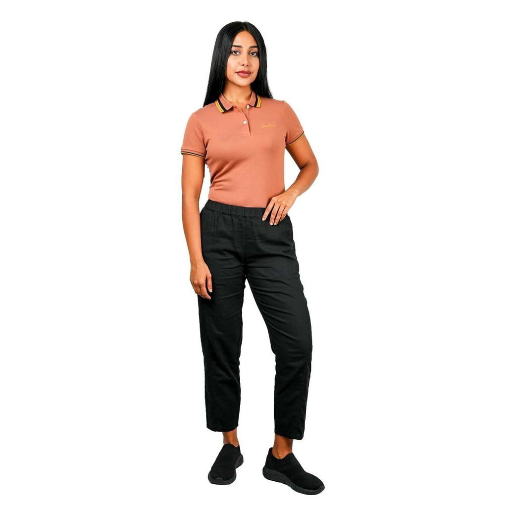Giordano Women Linen-Cotton Tapered Pants - Elastic Waist, Mid-Rise Comfort - Premium Pants