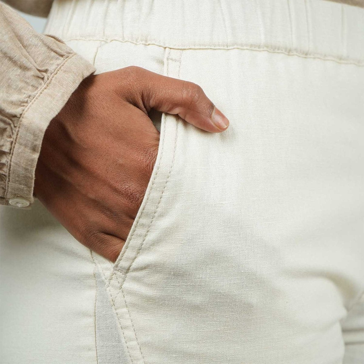 Giordano Women Linen-Cotton Tapered Pants - Elastic Waist, Mid-Rise Comfort - Premium Pants