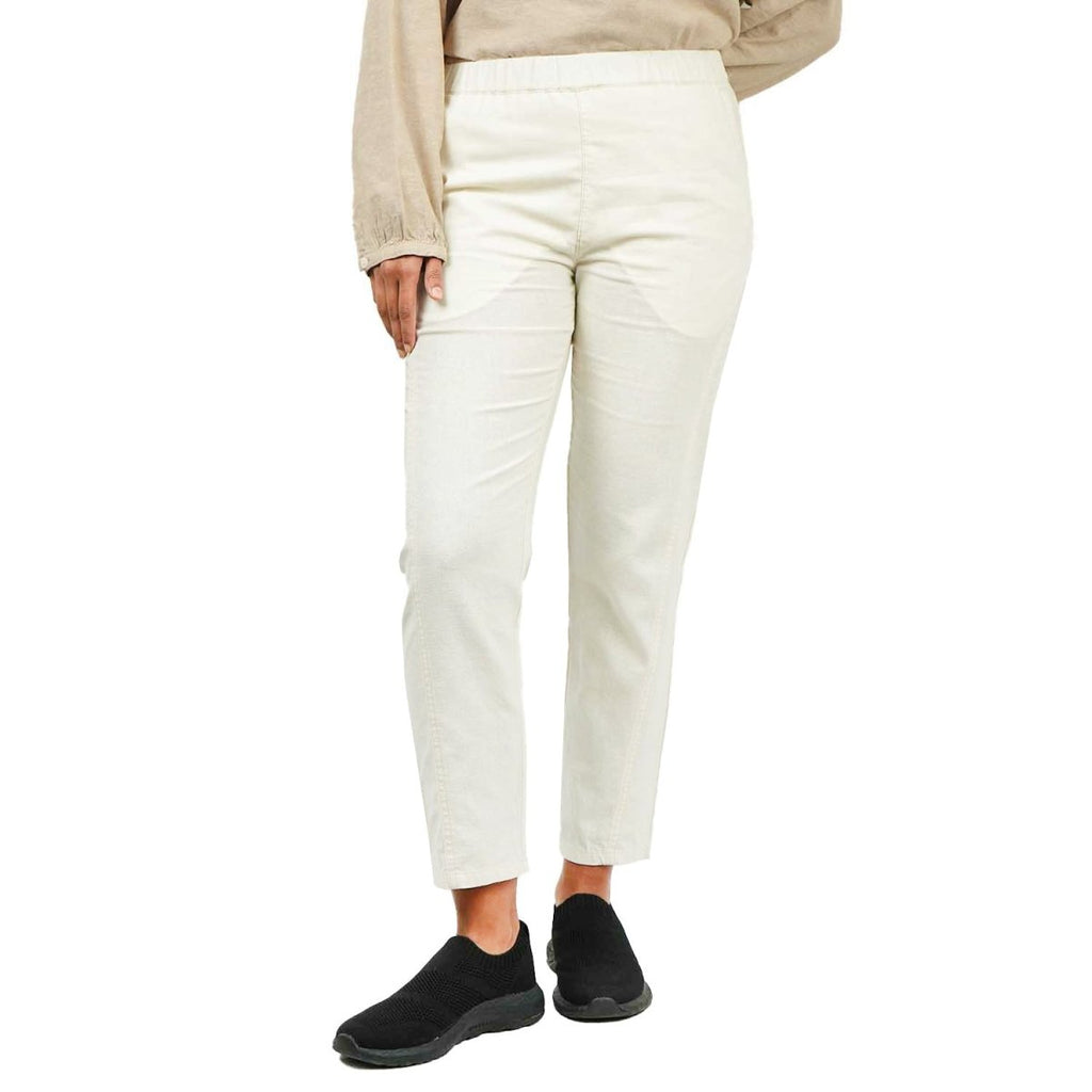 Giordano Women Linen-Cotton Tapered Pants - Elastic Waist, Mid-Rise Comfort - Premium Pants