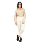 Giordano Women Linen-Cotton Tapered Pants - Elastic Waist, Mid-Rise Comfort - Premium Pants