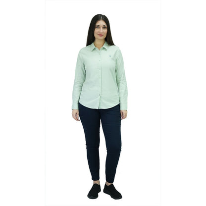 Women Oxford Shirt With Small Lion Embroidery - Giordano